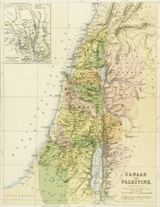 Mapa de Canaã, ou Palestina, publicado por AK Johnstone